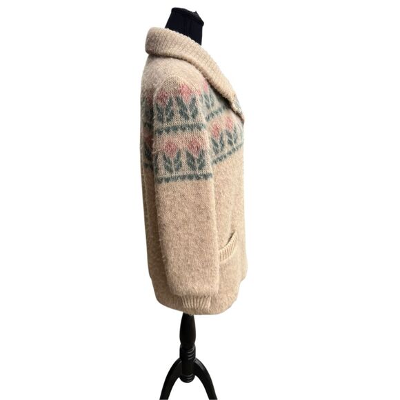 Alafoss of Iceland Vintage Fully Lined Hand Knit Wool Sweater Jacket vintage - Picture 4 of 10